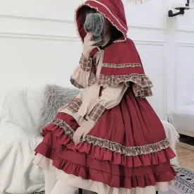 Black Forest Adventurer   Dress Set with Cardigan Cloak Top Dark Academia Kawaii Academia Y2K Cottagecore Coquette Fairycore Dollette Princesscore