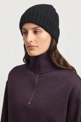 Chunky Wool Beanie - Black