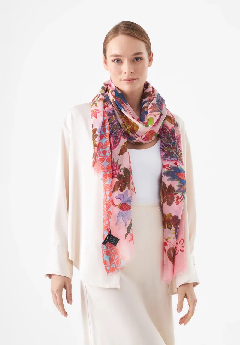 Codello Modal and Silk Floral Scarf