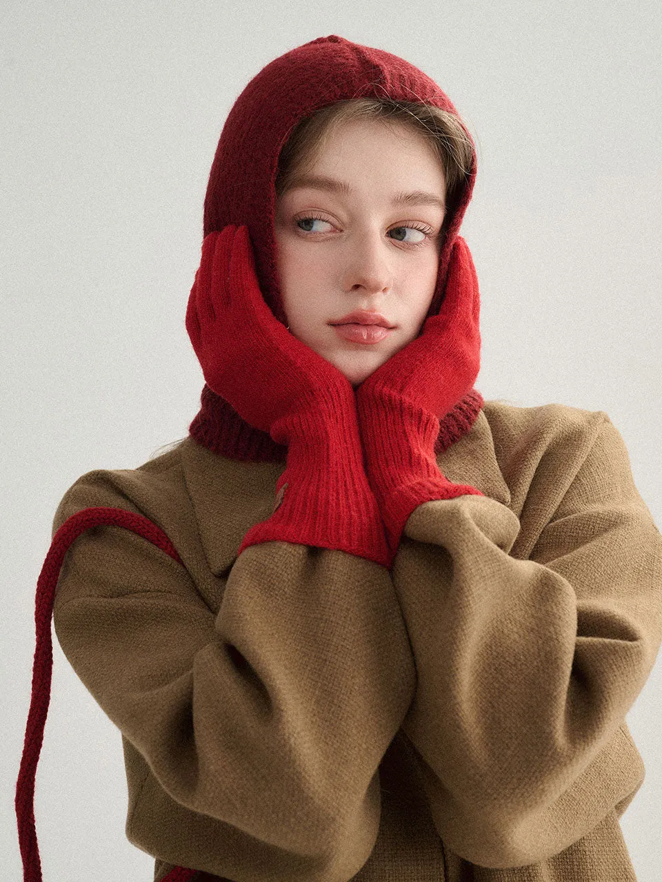 Day-wool knit gloves