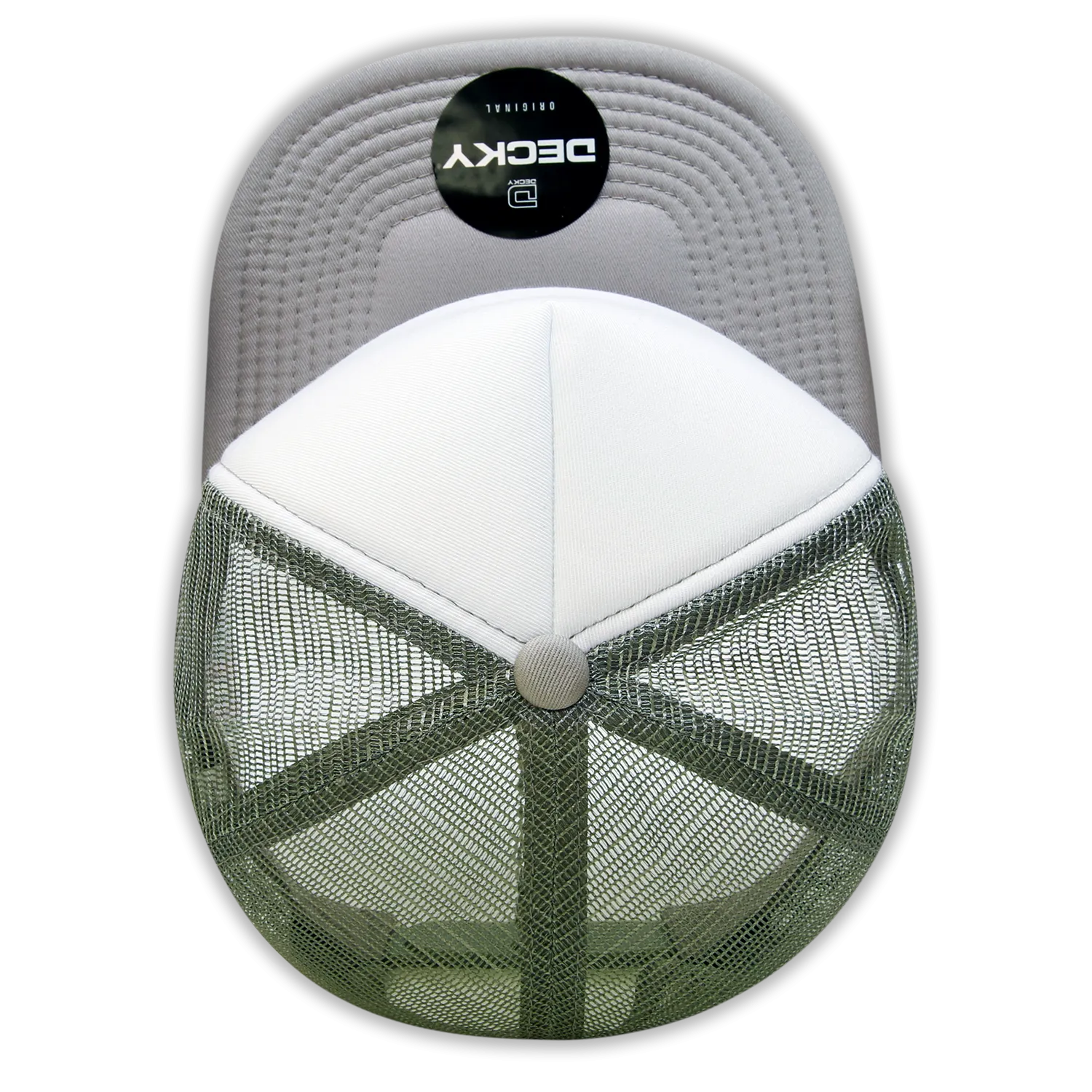 Decky 1080 5 Panel Structured Foam Trucker Cap, Heavy Duty Trucker Hat, Flat Bill