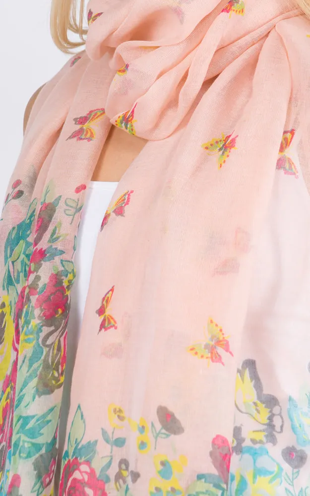 GPO967 Floral Pattern Print Oblong Scarf