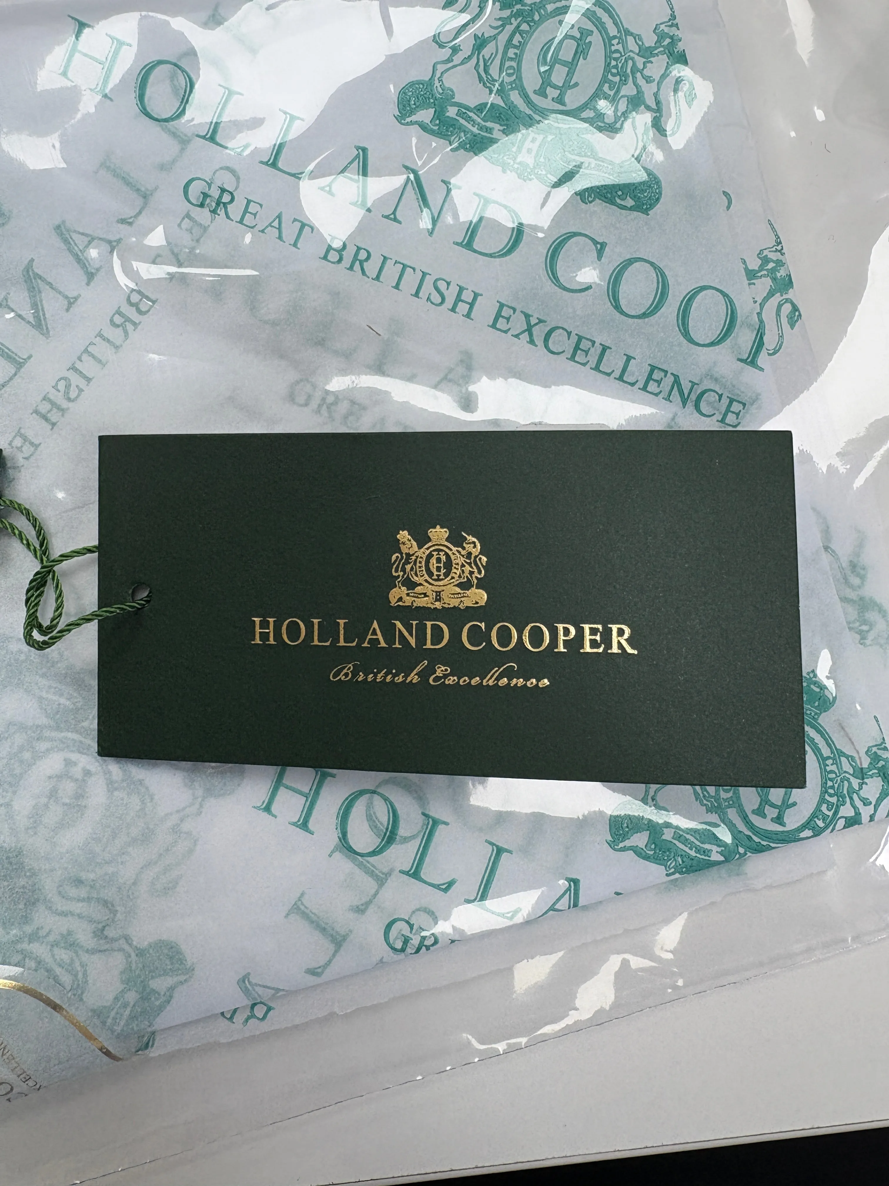 Holland Cooper Brown Monogram Leather Gloves UK S