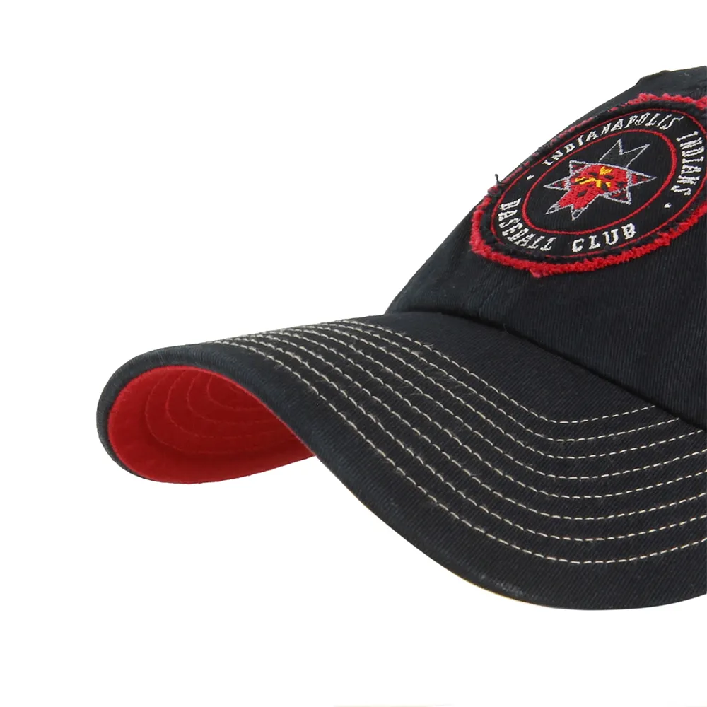 Indianapolis Indians '47 Adult Black Primary Garland Adjustable Snapback Clean Up Cap