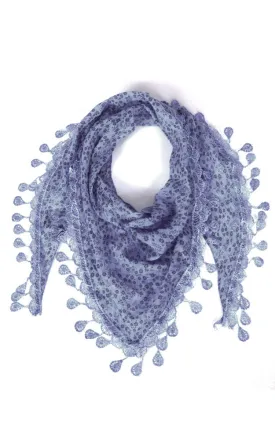JC021604 Multi Pattern Lace Triangle Scarf