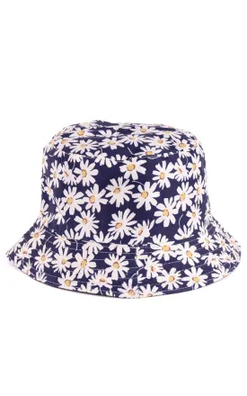 JH617 Reversible Daisy Print Cotton Bucket Hat