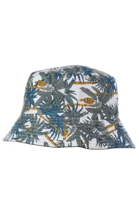 JH861 Reversible Leaves Print Cotton Bucket Hat