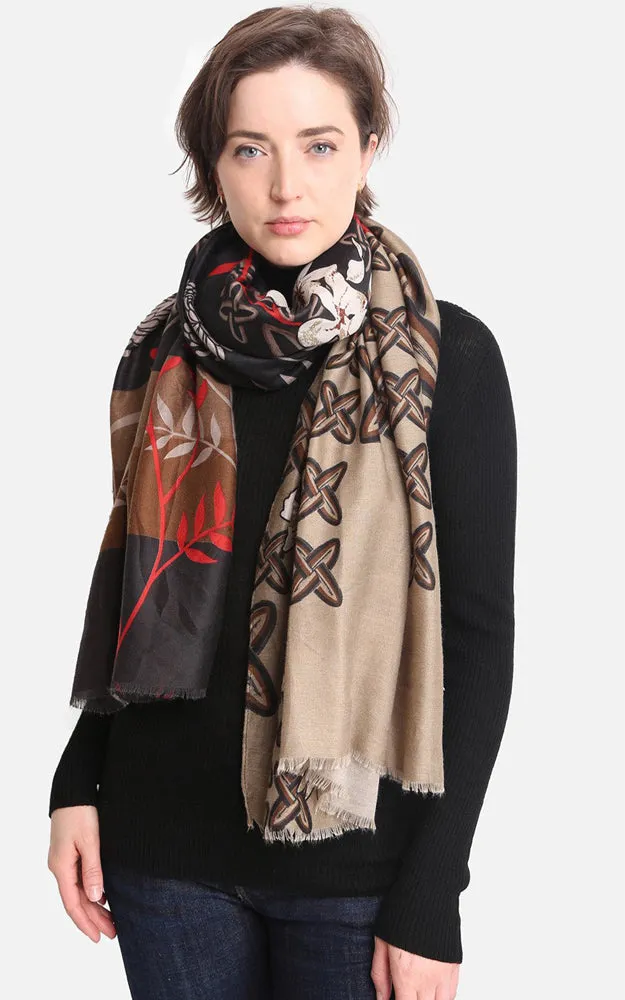 JS1400 Floral Print Oblong Scarf