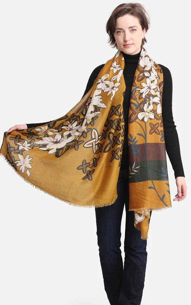 JS1400 Floral Print Oblong Scarf