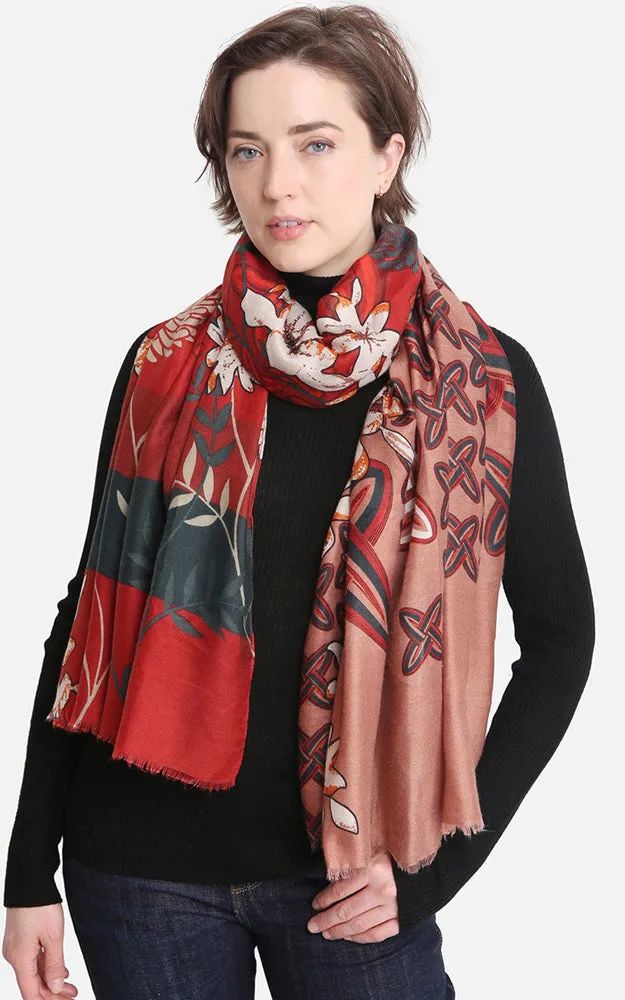 JS1400 Floral Print Oblong Scarf