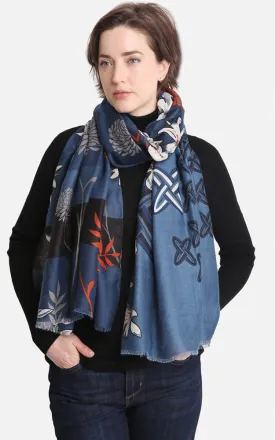 JS1400 Floral Print Oblong Scarf