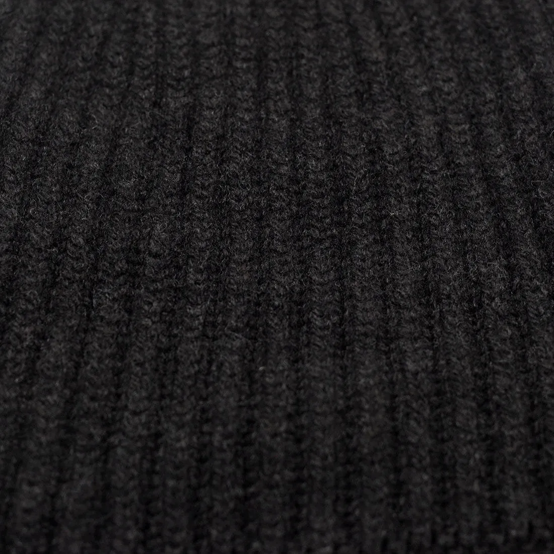 Nero black wool and cashmere ribbed fisherman hat