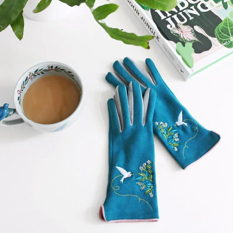 Regency English Garden Bird Gloves