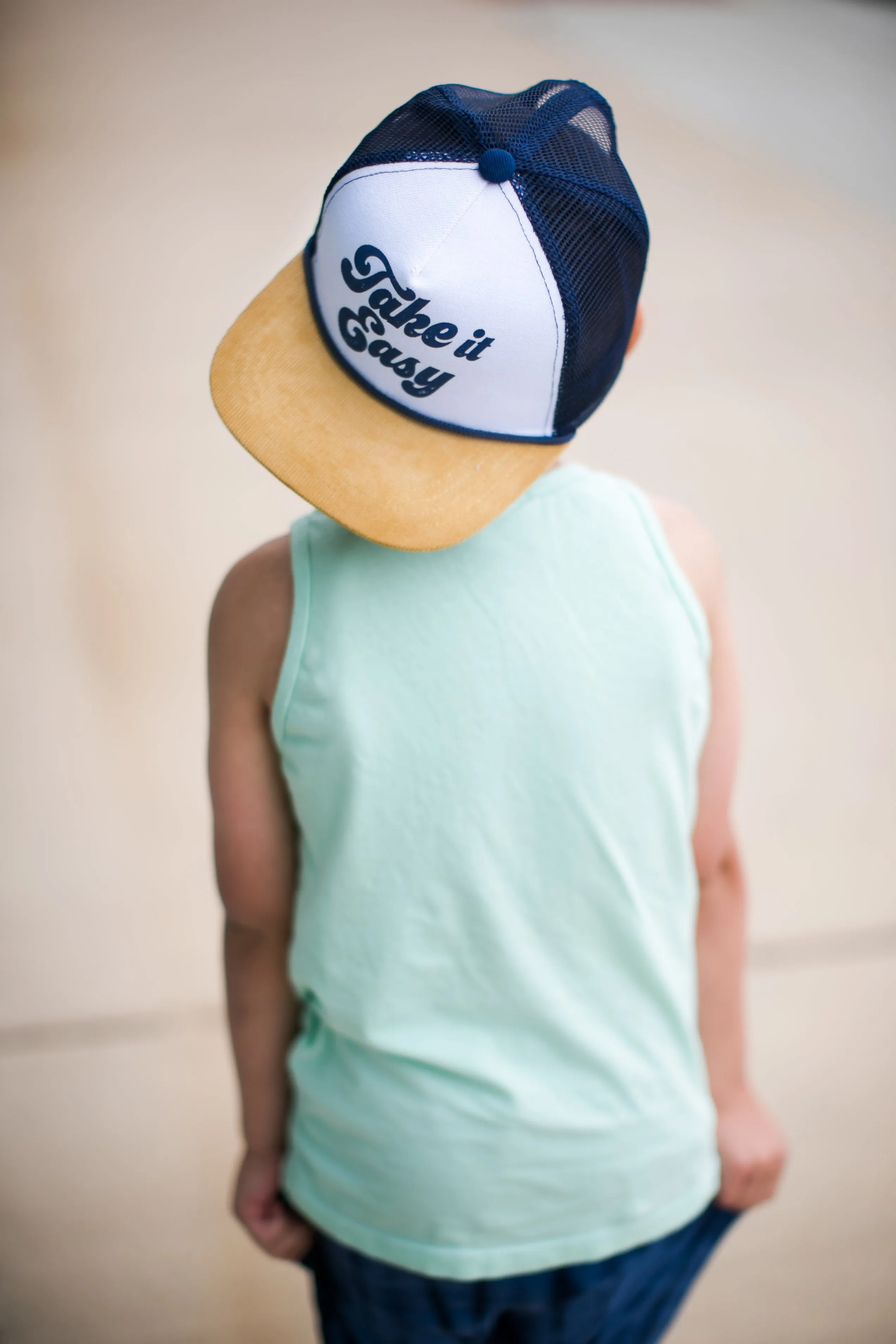 Tiny Whales - Take It Easy Trucker Hat in Navy/Khaki