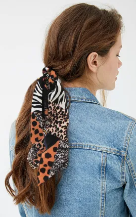 YP95B4 Animal Print Ponytail Scrunchy Hair Band (12PCS)